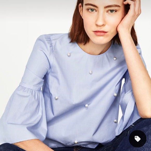 Zara Basic Collection - Baby blue and Pearl details - Picture 1 of 3